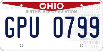 OH license plate GPU0799