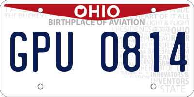 OH license plate GPU0814