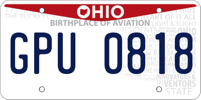 OH license plate GPU0818