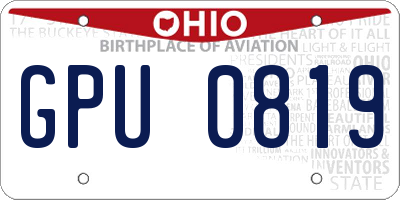 OH license plate GPU0819