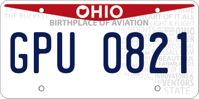OH license plate GPU0821