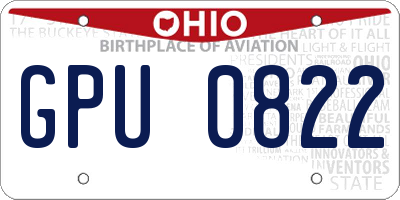 OH license plate GPU0822
