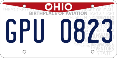 OH license plate GPU0823