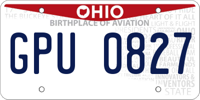 OH license plate GPU0827
