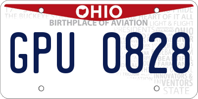OH license plate GPU0828