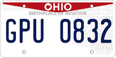 OH license plate GPU0832