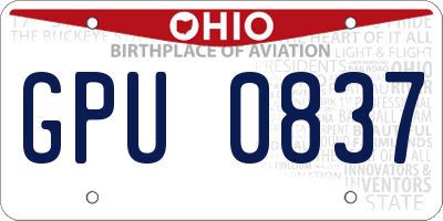 OH license plate GPU0837
