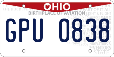 OH license plate GPU0838