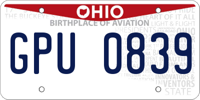 OH license plate GPU0839