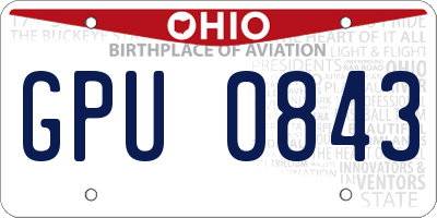 OH license plate GPU0843