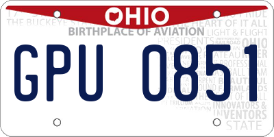 OH license plate GPU0851