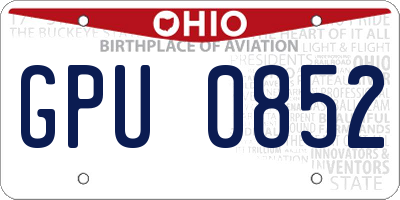 OH license plate GPU0852