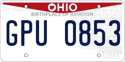 OH license plate GPU0853