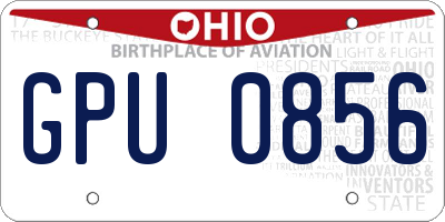OH license plate GPU0856