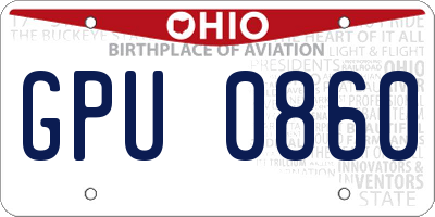 OH license plate GPU0860