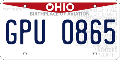 OH license plate GPU0865