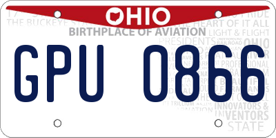 OH license plate GPU0866