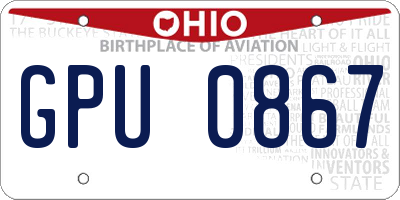 OH license plate GPU0867