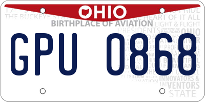 OH license plate GPU0868