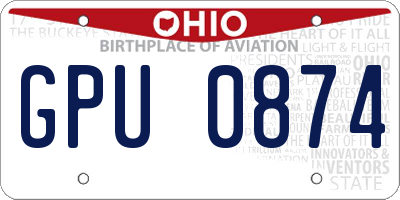 OH license plate GPU0874