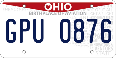 OH license plate GPU0876