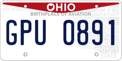 OH license plate GPU0891