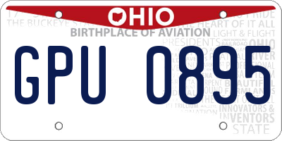 OH license plate GPU0895