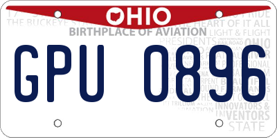 OH license plate GPU0896