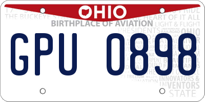 OH license plate GPU0898