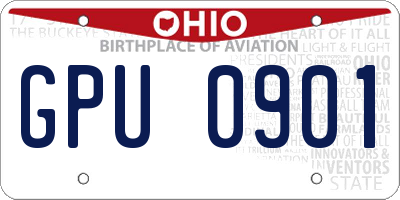 OH license plate GPU0901
