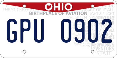 OH license plate GPU0902