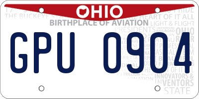 OH license plate GPU0904