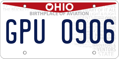 OH license plate GPU0906