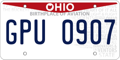 OH license plate GPU0907
