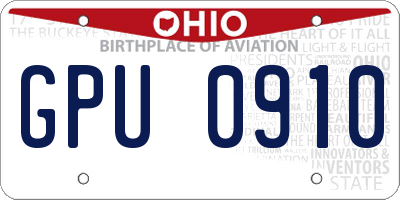 OH license plate GPU0910