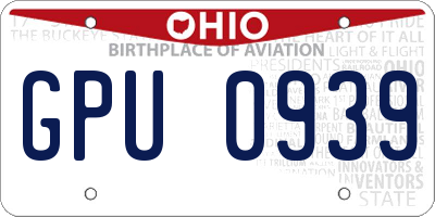 OH license plate GPU0939