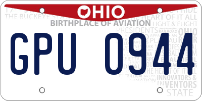 OH license plate GPU0944