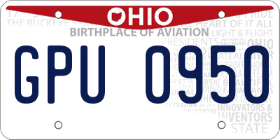 OH license plate GPU0950