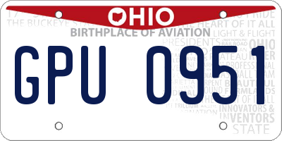 OH license plate GPU0951