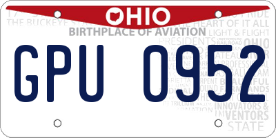 OH license plate GPU0952