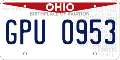 OH license plate GPU0953