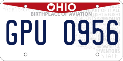 OH license plate GPU0956
