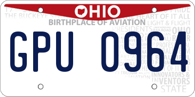 OH license plate GPU0964