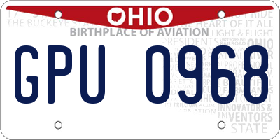 OH license plate GPU0968
