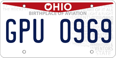 OH license plate GPU0969