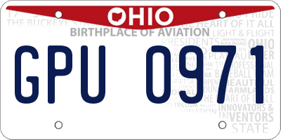 OH license plate GPU0971