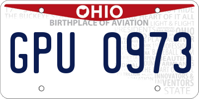 OH license plate GPU0973