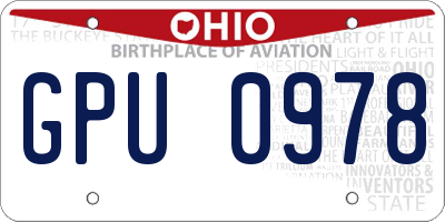 OH license plate GPU0978