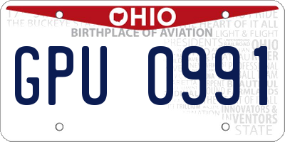 OH license plate GPU0991