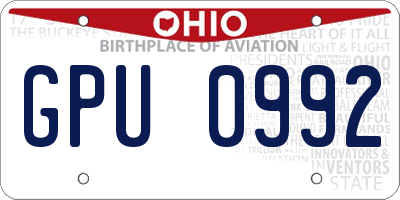 OH license plate GPU0992